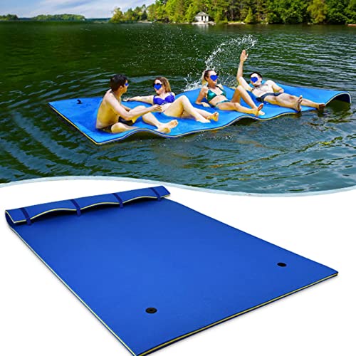 MRLION 270cm/ 350cm/ 550cm Piscina Flotante de Diversión de Verano Agua Manta Al Aire Libre Resistente Al Desgarro XPE de Piscina Flotador Tipo Alfombra, Colchón de La Cama,Dark Blue,350m*150cm