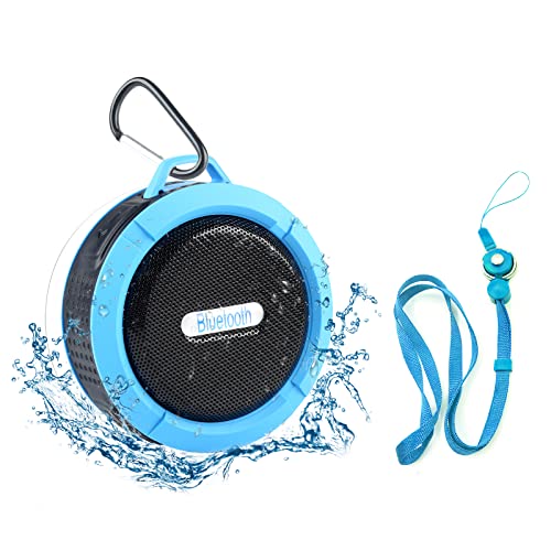 Altavoz pequeño Impermeable al Aire Libre, Altavoz Deportivo, Mini Altavoz portátil, Soporte Tarjeta TF, Ventosa adsorbible, micrófono Integrado, para baño, Camping, Kayak (Azul)