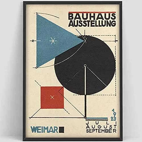 QAWY Póster de la escalera Bauhaus, impresiones de la exposición Weimar Bauhaus, pinturas de decoración de paredes nórdicas, pinturas en lienzo sin marco A4 60x90cm