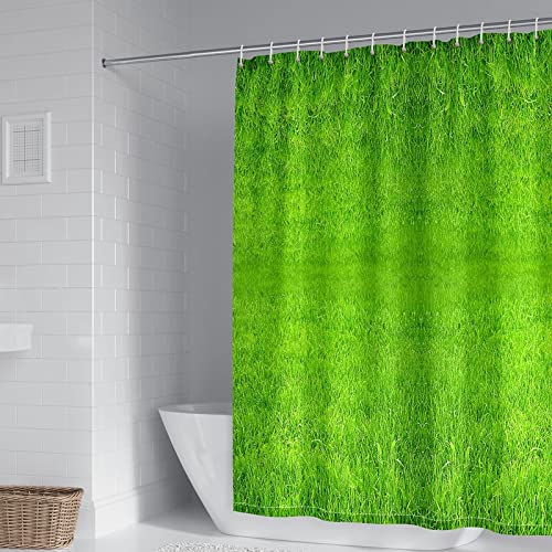 Aotiwe Cortinas de ducha para sala de estar, estilo clásico, de poliéster, color verde pastizal, 66 x 72 pulgadas