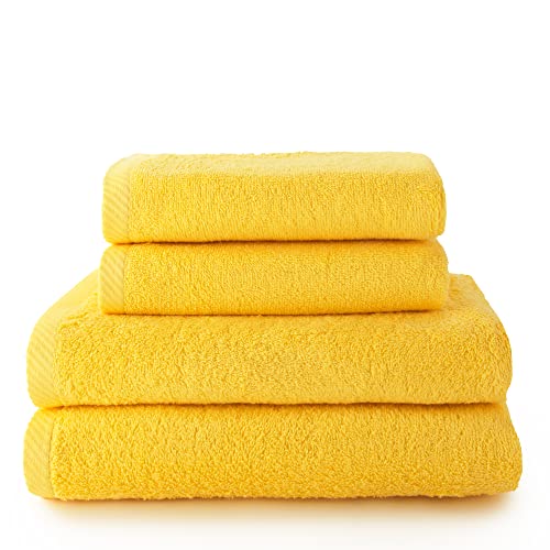 Top Towel - Juego de 2 Toallas de Manos y 2 Toallas de baño o Ducha - Juego de Toallas -100% Algodón - 500g/m2
