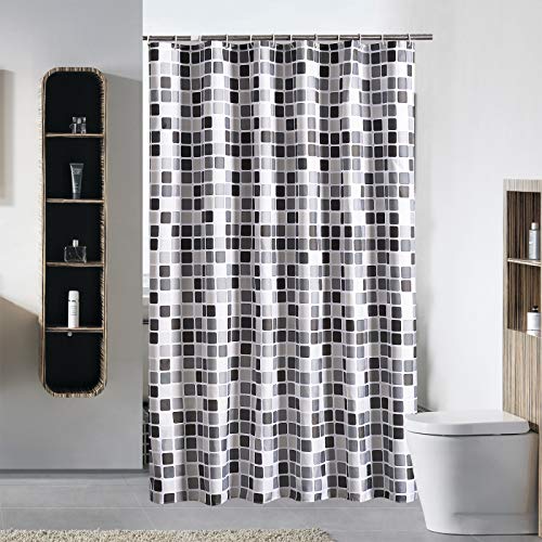 LZYMLG Cortina de ducha con mosaico, de poliéster, gruesa, impermeable, 200 x 240 cm