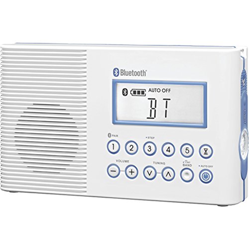Sangean H202 Am/FM/Clima, Digital sintonizado a Prueba de Agua/Radio de Ducha con Bluetooth