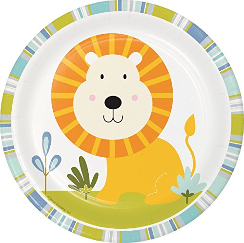 Creative Converting Wild Safari Lion - Plato para almuerzo, 17,78 cm, multicolor