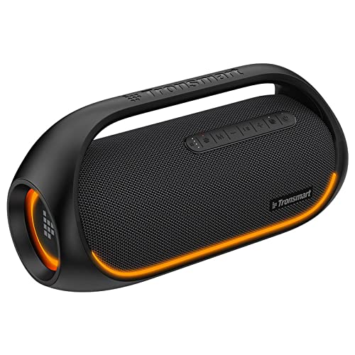 Tronsmart Bang Edición Mejorada Altavoz Bluetooth 60W, Altavoces Portátil Potente, Luces Led y Bluetooth 5.3, Waterproof IPX6 y Power Bank, Sonido Estéreo, AUX e TF, Speaker con y NFC para Fiesta