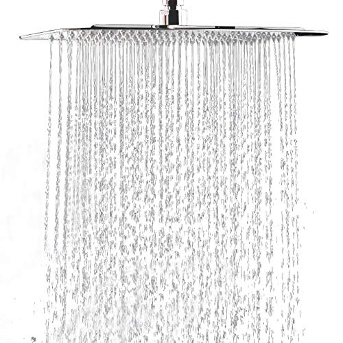 Hiendure® 40cm 304 acero inoxidable plaza ultra delgado lluvia alcachofa de la ducha