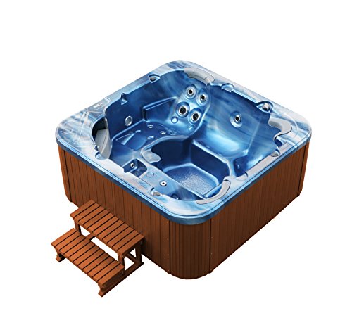 Bañera de hidromasaje americana para exteriores, 215 x 215 cm Bañera de hidromasaje exterior para 5 personas.