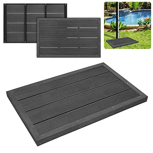 UISEBRT Elemento de suelo para ducha solar, antideslizante, 105 x 63 x 5,5 cm, placa de suelo exterior de WPC para ducha de jardín, escalera de piscina, antracita