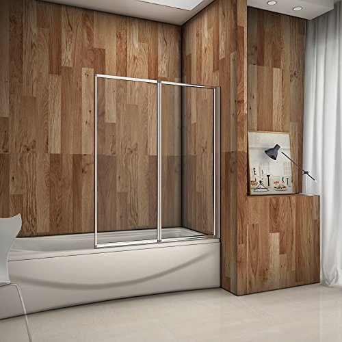 Mampara Pared Plegable de Bañera Cristal 4 mm 120x140cm