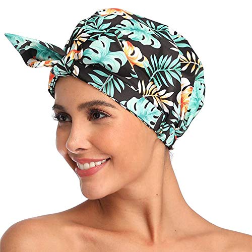 Gorros de Ducha Mujer,Gorros de Ducha Reutilizables, Gorro de Baño Elástico con Doble Capa para cabello largo, capaz de ajustar la mayoría de los tamaños de la cabeza.