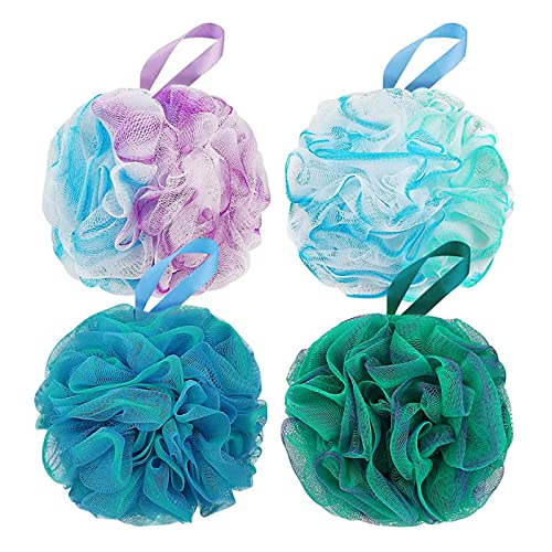 Esponja De Ducha, 4 Piezas Malla Loofah Sponges, Bola De Ducha Para Exfoliación Corporal O Masaje