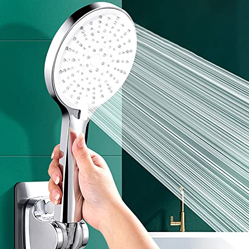 Duchas de Baño Alcachofa de Ducha - Cabezal de grande Ducha de Mano de Alta Presión con 5 modos de Pulverización,Ahorro de Agua Teléfono de Ducha,Antical,Rosca Universal (02)