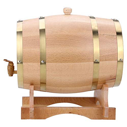 Vbestlife Barril De Roble, Barril De Vino De Madera De Roble Vintage con Diseño De Grifo para Almacenar Cervezas(10L)