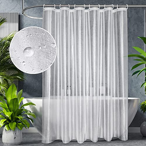 ZUOMIDIE Cortina de ducha impermeable transparente, 180 x 200 cm, antimoho, cortina de ducha antimoho, cortina de baño impermeable con 12 ganchos de metal