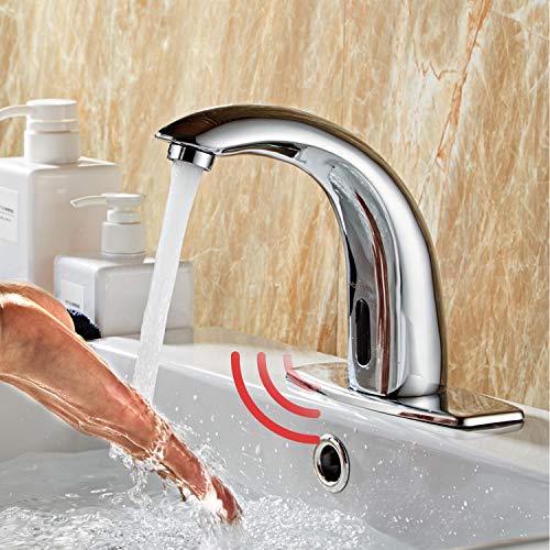 Modundry Grifo Automático Sin-contacto con Sensor Infrarrojo de Lavabo Baño Cocina Grifo Agua con Caja de Control