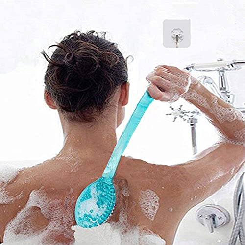 Cepillo Espalda Ducha, Cepillo de Baño Cuerpo Masaje con el Plastico(Azul)