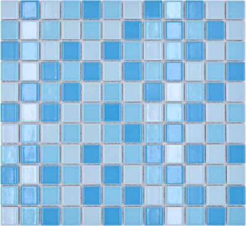 Mosaico de cerámica para piscina mosaico azulejo azulejo azul mezcla brillante baño baño ducha pared MOS18-0406