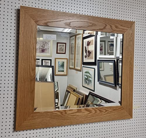 Modec Mirrors Espejo de Pared de 100 mm de Roble Liso, 119 cm x 94 cm