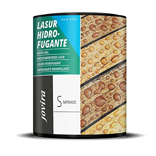 Lasur Hidrofugante Protector Satinado al Agua. Protege, decora y embellece todo tipo de madera con efecto perlado. (750 Mililitros, Roble)