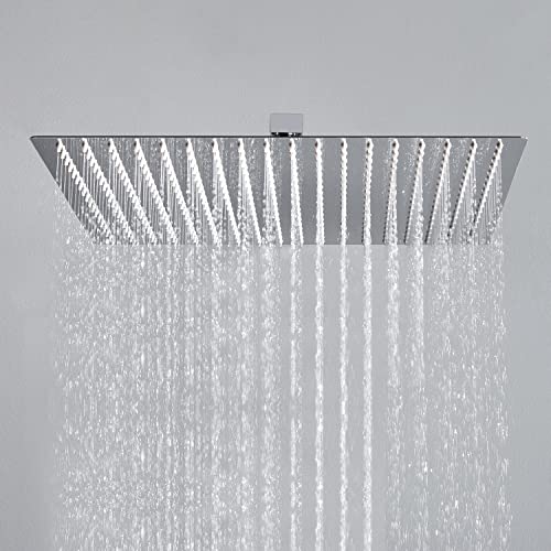 JOHO Rociador superior de ducha de 40x40cm cabezales de ducha de fácil cuidado de acero inoxidable 304 con ducha antical