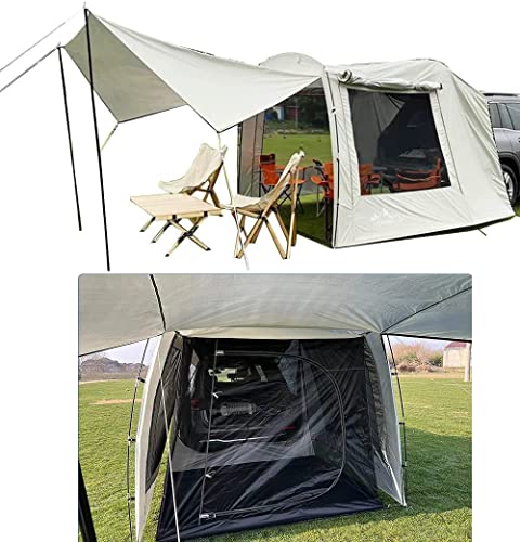 TentHome Tienda de coche versátil SUV Tailgate Tent Rainfly Screen Room para acampar, antimosquitos antirayos UV toldo de coche (15,9 x 7,9 x 6,4 pies)