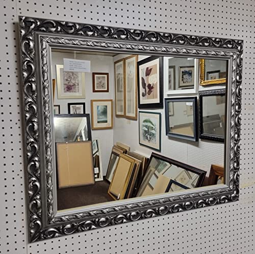 Modec Mirrors Espejo de Pared de Cristal Liso, tamaño Extragrande, 135 cm x 74 cm, Color Plateado