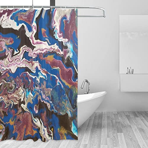 Romano Art - Cortina de ducha con ganchos, impermeable, estampada, para baño, 72 x 72 pulgadas