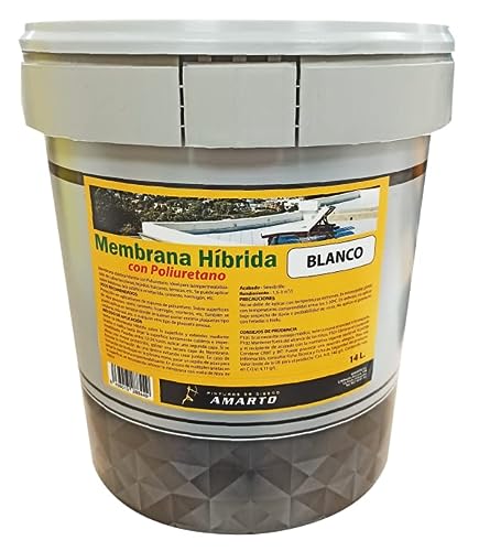 Membrana Eslastica Hibrida de Poliuretano Impermeabilizante, para terrazas, cubiertas, tejados, canalones, etc. (4 L, Transparente)