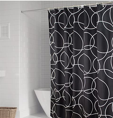 CZ Cortina de ducha impresa de la tela, cortina de baño del hotel casero repelente al agua con los ganchos, cortina de bañera del patrón geométrico