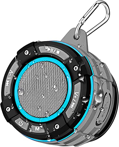 BassPal Altavoz Bluetooth Portátil para Ducha, Altavoz Bluetooth Impermeable IPX7 con Sonido HD, Espectáculo de Luces, Gancho Resistente, Altavoces Inalámbrico para Deportes en Casa, Piscina, Playa