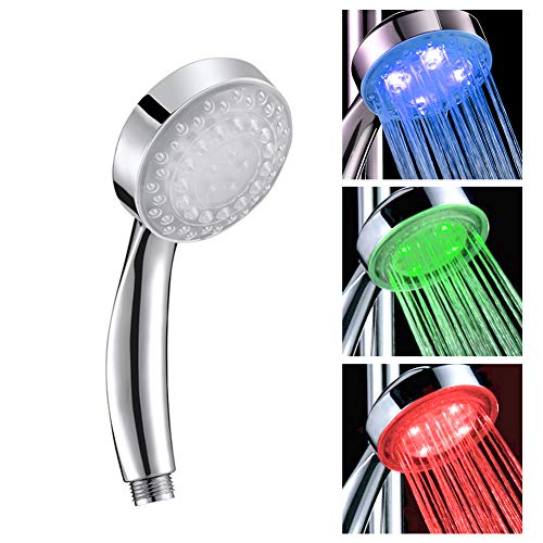 Alcachofa de Ducha LED Alcachofa Ducha Luz Cabezal de Ducha LED de 3 Colores que Cambia el Sensor de Temperatura de Luz azul / verde / rojo del baño de Agua Sensor de Temperatura de baño