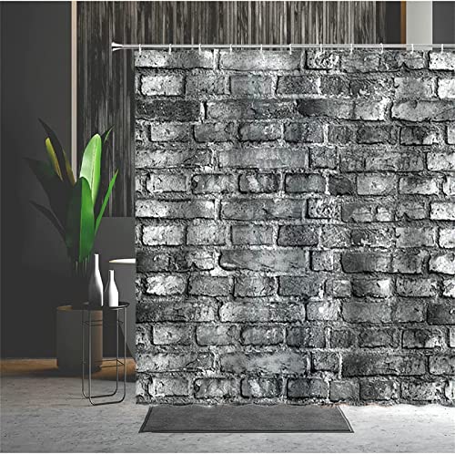 Muro Cortina de Ducha 120x180, Muro Cortinas de Baño 3D Cortina de Ducha Impermeable Antimoho Lavable, con 8 Ganchos Cortina Ducha
