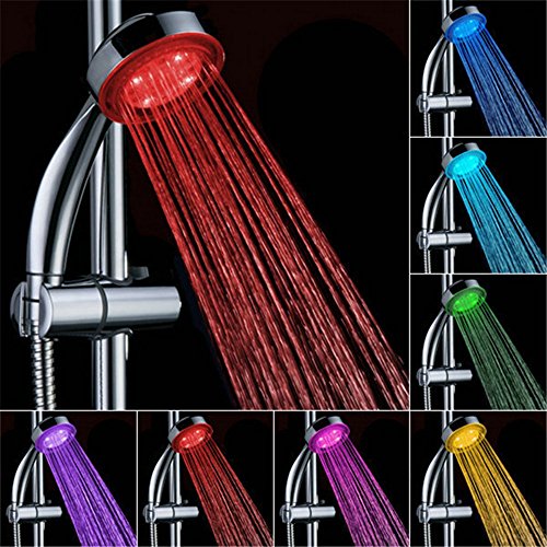 perfectii LED Cabeza de ducha, Teléfono de ducha Ducha cabeza Baño mano ducha alcachofa de ducha LED con luz Cambio de color 7 Color Automatic