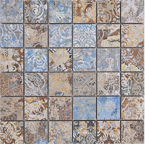 Mosaico de cerámica de gres porcelánico, resistente, multicolor, mate, para pared, suelo, cocina, baño, ducha, placa de mosaico.