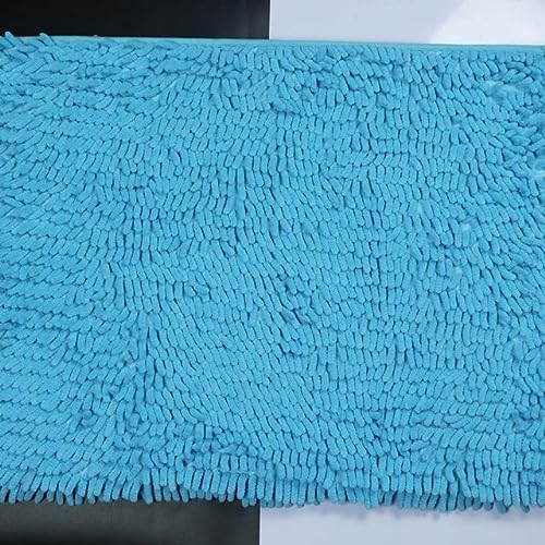 KNOXS Decoración de baño Alfombra de baño Antideslizante con Alfombra de baño súper Absorbente de Agua Alfombras de Chenilla para alfombras de baño de Ducha casera-Azul Claro, Lujo 50x80cm