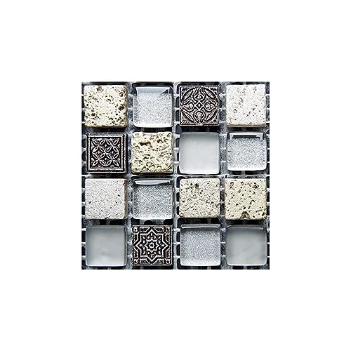 EasyLife - 40 adhesivos para azulejos de pared para decoración del hogar, 10 x 10 cm, impermeables, autoadhesivos, adhesivos para azulejos para cocina y baño(Set7)