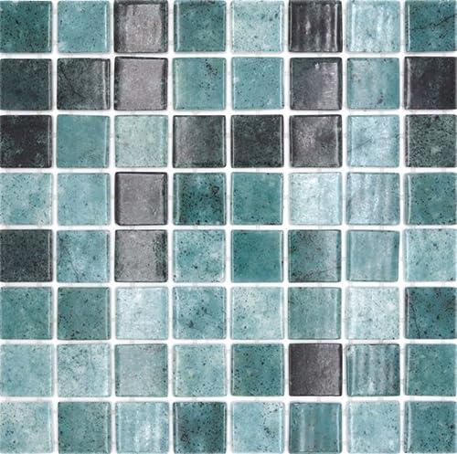 Mosaico de piscina mosaico de cristal verde antracita cambiante pared suelo cocina baño ducha ducha MOS220-P56388
